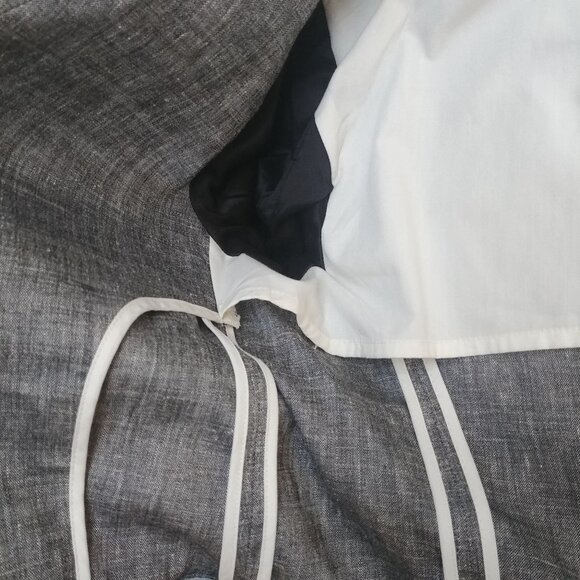 Theory size 4 linen blend double breasted blazer jacket lightweight gray - Picture 11 of 16